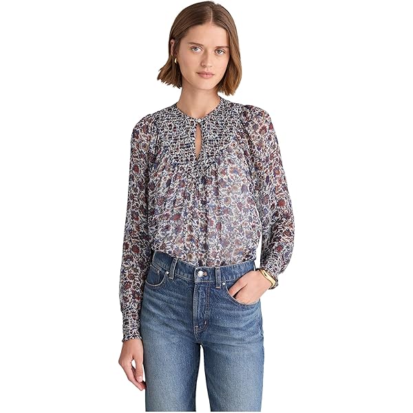 (取寄) メイドウェル レディース グレイディ トップ - コットン シルク ボイル Madewell women Grady Top - Cotton Silk Voile Festival Red Madewell Women's Grady Top-Cotton Silk Voile, Festival Red at